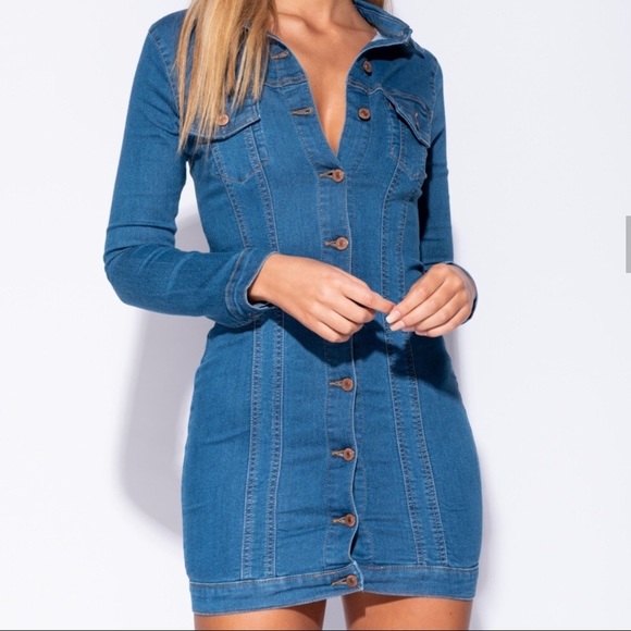 ❤️❤️❤️Only One Left! NWT Denim Dress❤️❤️❤️ - Picture 4 of 5